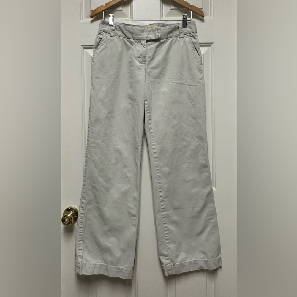 J. Crew Women's Light Gray Favorite Fit FlareCotton Twill Chinos Size 8